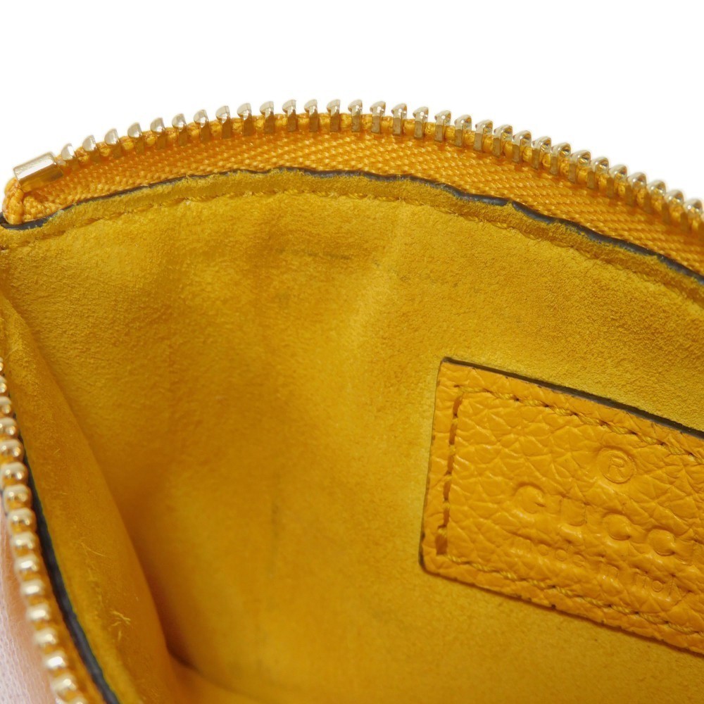 Gucci Coin Case Fragment Case Leather Yellow View 6